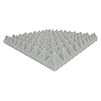 Abbildung von Akustikpur 4 Stk. ca. 48,5 cm x 6 Hell Grau Pyramiden Akustikschaumstoff, Akustik Schaumstoff,Akustik Dämmung