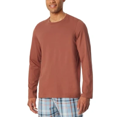 Abbildung von Schiesser Herren Schlafshirt Langarm Rundhals Mix + Relax Pyjamaoberteil, Terracotta_182180, 54