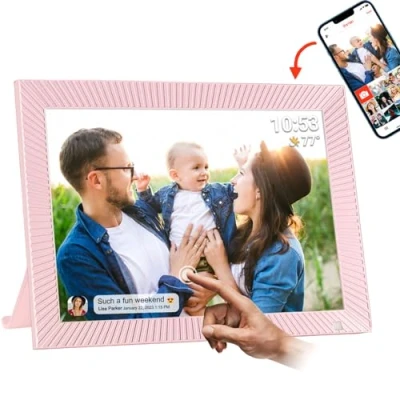 Abbildung von Cytem 10.1 Zoll Digitaler Bilderrahmen WLAN mit FrameO Software 32GB Bewegungssensor Automatische Bilddrehung 16:10 IPS Display 1280x800 Touch Screen Pink