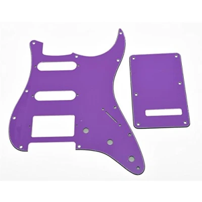 Abbildung von KAISH 11 Loch Strat Style HSS Schlagbrett ST Rückplatte Tremolo Trem Abdeckung für USA/Mexiko Stratocaster/Strat Lila 3 lagig