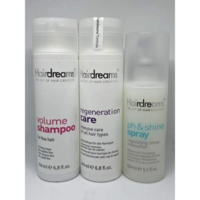 Abbildung von Hairdreams Volume Shampoo, Regeneration &amp; ph&amp;shine Spray Set