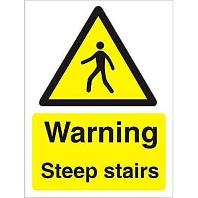 Abbildung von Seco Warnschild &quot;Steep Stairs&quot;, 150 mm x 200 mm, 1 halbstarrer Kunststoff