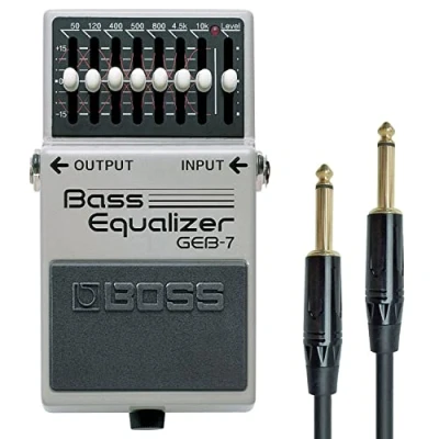 Abbildung von Boss GEB 7 Bass Equalizer EQ Effekt Pedal + keepdrum Klinkenkabel