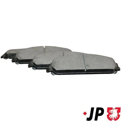 Abbildung von JP GROUP 5063600410 Bremsbelagsatz Vorderachse mit akustischer Verschleißwarnung DODGE: Challenger Coupe, Charger VII, Caliber