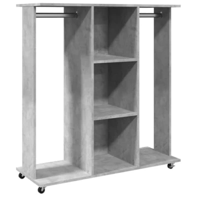 Abbildung von vidaXL Stoffschrank Kleiderständer mit Rollen Betongrau 102x38x110 cm Holzwerkstoff (1 St)