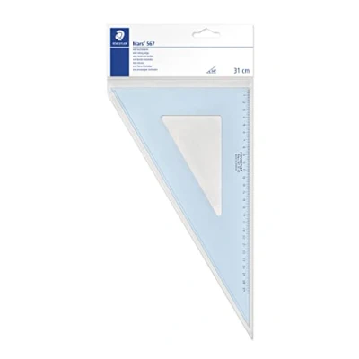 Abbildung von STAEDTLER Mars 567 31 Plexiglas Zeichendreieck, 32 cm, 60/30, blau/transparent