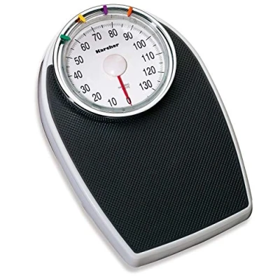 Abbildung von Karcher Personenwaage WAP 820 Libro, analoge Waage im Retro Design, bis max. 136 kg