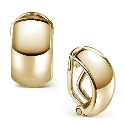 Abbildung von Materia Paar Ohrclips Damen Gold Basic mit Clipverschluss SO 504, Sterlingsilber, vergoldet