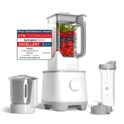 Abbildung von Springlane Standmixer Hochleistungsmixer Hanno 2000W für Smoothies &amp; mehr , 2000 W, 6 Klingen, 2,5L Glasbehälter mit Selbstreinigungsfunktion