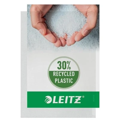Abbildung von Leitz Standard Sichthüllen Set, 10 Stück, A4 Format, Farblos mit matter Oberfläche, 0,13 mm PP Folie, 40006003