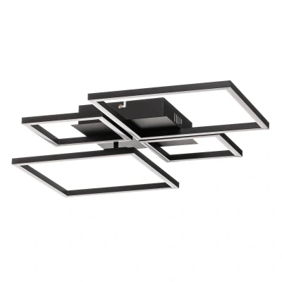 Abbildung von BRILONER Leuchten LED Deckenleuchte, Deckenlampe dimmbar, inkl. Fernbedienung, Farbtemperatursteuerung, Nachtlichtfunktion und Timer, Schwarz, 38 Watt, 4.000 Lumen, 750x467x75mm (LxBxH), 3093 015