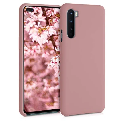 Abbildung von kwmobile Hülle kompatibel mit OnePlus Nord Silikon Handy Case Handyhülle weiche Oberfläche kabelloses Laden Winter Rose