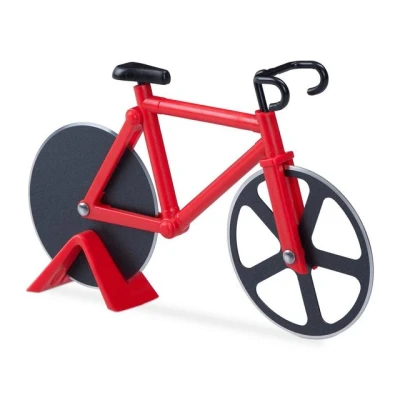 Abbildung von relaxdays Pizzaschneider Fahrrad Pizzaschneider, Rot