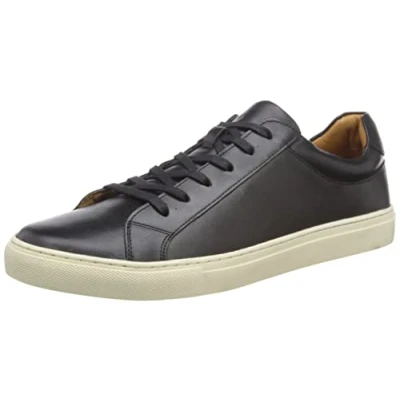 Abbildung von Hush Puppies Colton Leder Herren Schwarz Turnschuhe