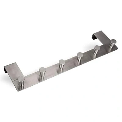 Abbildung von SO TECH® Garderobenleiste Türgarderobe LINEA mit 6 Haken echt Edelstahl Türhaken (3 St)