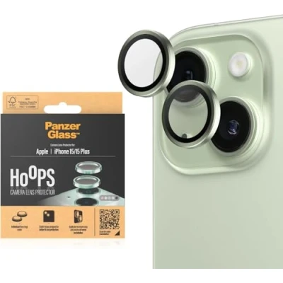 Abbildung von Apple iPhone 15 Panzerglas PanzerGlass Camera Protector Hoop Optic Rings Kameraprotektor für das / Plus Green