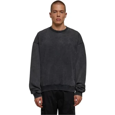 Abbildung von Urban Classics Herren Sweatshirt Acid Washed Crew Black S