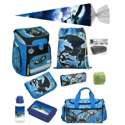 Abbildung von Scooli Schulranzen EasyFit (Set, 10 tlg., inkl. Sporttasche und Schultüte / Zuckertüte), DRAGONS Drachen