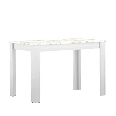 Abbildung von Symbiosis Nice Esstisch, Spanplatten, Bianco E Effetto Marmo, 110x70x73,4 cm (LxPxA)