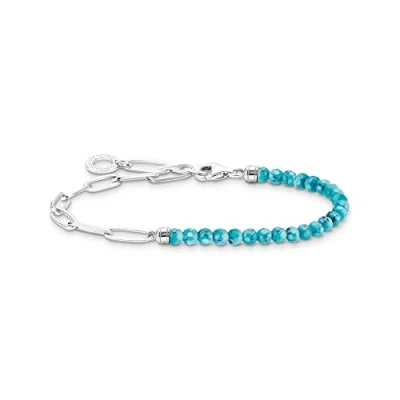 Abbildung von THOMAS SABO Armband blaue Perlen, A2099 404 17 L17, mit Türkis Imitat