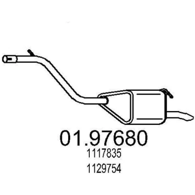 Abbildung von MTS 01.97680 Endschalldämpfer 1050 FORD: MONDEO 3 Kombi