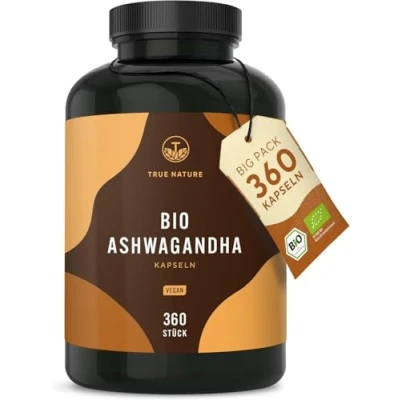 Abbildung von Bio Ashwagandha 360 Kapseln Vegan TRUE NATURE St