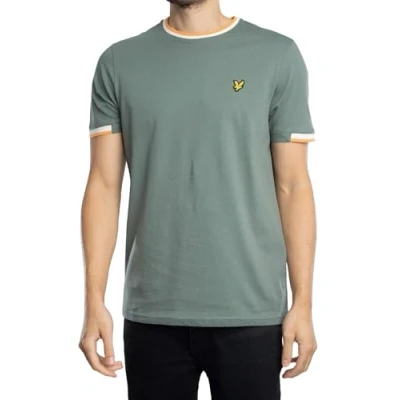 Abbildung von Lyle &amp; Scott HALF Tipped Tshirt print, Herren, Größe: Medium, Green mercurial