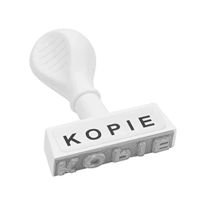 Abbildung von WEDO 19324 Lagertext Stempel KOPIE, Kunststoff, Abdruckbreite ca. 45 mm, Schrifthöhe 6,5 ergonomischer Griff, weiß