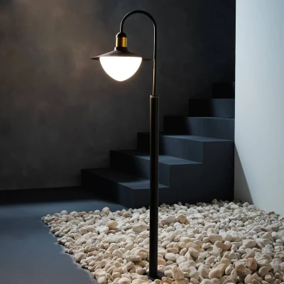 Abbildung von Eglo 97287 Stehleuchte SIRMIONE schwarz, gold weiß L:34cm B:27cm H:120cm IP44
