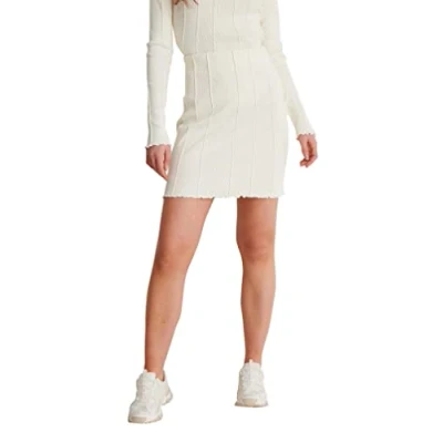 Abbildung von NA KD Damen Structured Mini Skirt Rock, Off White, M