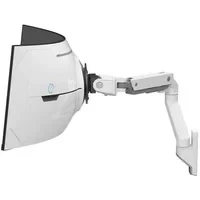 Abbildung von Ergotron HX VHD Premium Heavy Duty Gaming Monitor Arm, Wandhalterung für 1000R Curved Ultrawide Monitore bis 57 Zoll, 13 17 kg, VESA 75x75mm oder 100x100mm Pivot, Weiß 45 694 216