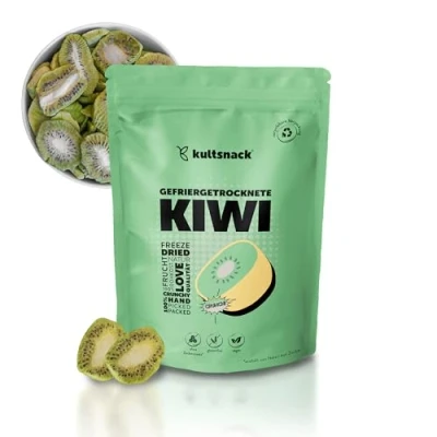 Abbildung von Kultsnack Gefriergetrocknete Kiwi 100g Früchte Fruchtchips Veganer Snack &amp; Süßigkeiten Ersatz ohne Zuckerzusatz Pure Frucht (Vegan, Glutenfrei)