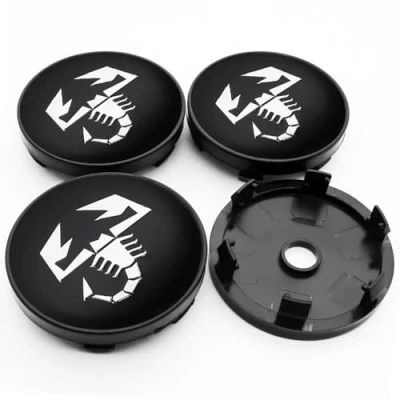 Abbildung von 4 Stück Auto Radnabenkappen für Abarth 60mm,nabendeckel, Radkappen mit Logo, Radnaben Mittel Abdeckungen Radnabendeckel Felgenkappen Autozubehör Wasserdicht Staub,B
