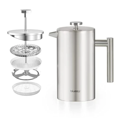 Abbildung von Blumtal French Press Kanne aus Edelstahl Lisa Kaffeepresse, 600l Kaffeekanne, Kaffeebereiter doppelwandig, in verschiedenen Größen verfügbar