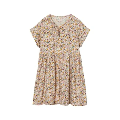 Abbildung von Vertbaudet Kleid mit Knöpfen für Mädchen, elfenbein, 10 Jahre