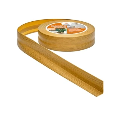 Abbildung von Quest Weichsockelleiste Selbstklebend, PVC Sockelleiste, Abschlussleiste 32 mm x 23 Flexible Knickleiste für Innenbereich, Wand, Boden Dicht, Dekorativ 20 Meter, Eiche