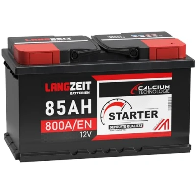 Abbildung von LANGZEIT Autobatterie 85AH 12V 800A/EN Starterbatterie +30% mehr Leistung ersetzt Batterie 80Ah 90Ah