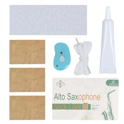 Abbildung von Altsaxophon Hals Kork, 3 Stück Universal Saxophon Kork für Klarinette/Alto/Sopran/Tenor Ersatz Kit Musikinstrument Zubehör