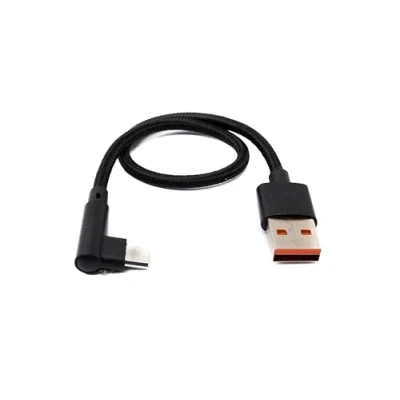 Abbildung von System S USB 2.0 Micro B Kabel 25 cm Stecker zu A Winkel geflochten 480 Mbit/s Adapter
