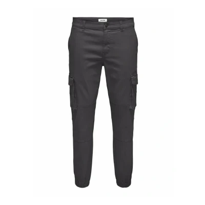 Abbildung von ONLY &amp; SONS Herren ONSCARTER Life Cargo Cuff 0013 Pant NOOS Cargohose 22028434,Grey Pinstripe,33W / 34L