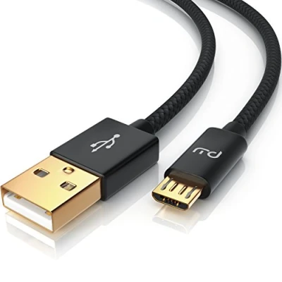 Abbildung von CSL 2m Micro USB Kabel 2,4A Schnellladekabel Nylonkabel Metallstecker High Speed Ladekabel Datenkabel für Android Smartphones Samsung Galaxy HTC Huawei Sony Nexus Nokia Kindle Reader