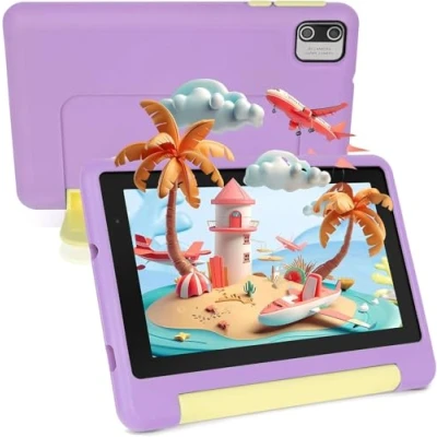 Abbildung von Ainmel Kinder Tablet 7 Zoll, Android 13 Quad Core, 8GB RAM+64GB ROM+128GB erweiterbar, Wi Fi, Bluetooth, Type C, für Kinder, Rose
