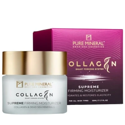Abbildung von Pure Mineral Supreme Feuchtigkeitscreme mit Kollagen Totes Meer Mineralien, Tiefe Hydratation, Straffung Ohne Silikone, Sulfate, Parabene 50ml