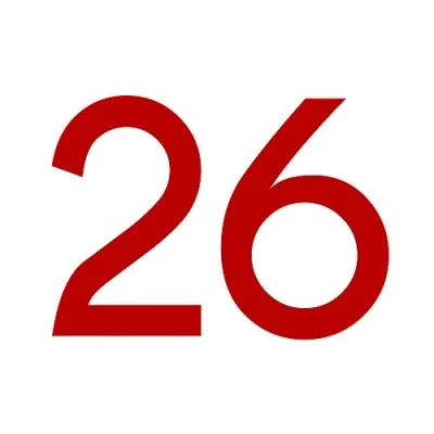 Abbildung von Zahlenaufkleber Nummer 26, rot, 10cm (100mm) hoch, Aufkleber mit Zahlen in vielen Farben + Höhen, wetterfest
