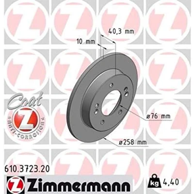 Abbildung von ZIMMERMANN COAT Z 610.3723.20 Bremsscheibe 280 11 6/5 5 108 voll beschichtet VOLVO: V40 Schrägheck