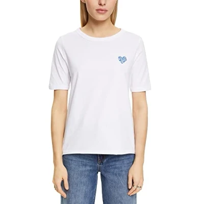 Abbildung von ESPRIT Damen 013EE1K327 T Shirt, 100/WHITE, XXS