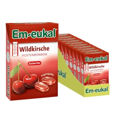Abbildung von Em eukal Hustenbonbons Minis Wildkirsche, Zuckerfrei, 10x50g