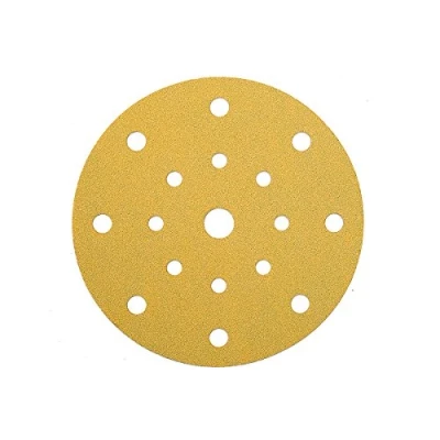 Abbildung von Mirka Gold Universal Schleifpapier Ø 150mm Klett 17 Loch / Korn P120, 100 Stk Zum Schleifen von Gips, Spachtel, Spanplatten, Holz, Lack