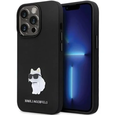 Abbildung von Karl Lagerfeld KLHCP13LSMHCNPK Hülle für iPhone 13 Pro / 6.1&quot; Schwarz hardcase Silicone C Metal Pin