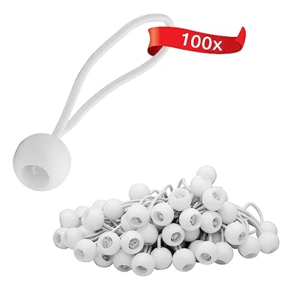 Abbildung von ECENCE Spanngurt 100x Spann Gummi mit Kugel Weiss Planenspanner (100 St)